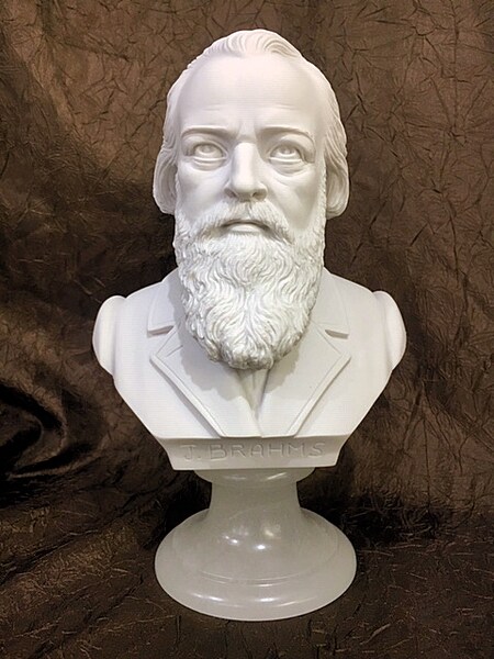 Johannes Brahms Bust Sculpture German composer and pianist